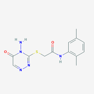 molecular formula C13H15N5O2S B2698597 2-[(4-amino-5-oxo-1,2,4-triazin-3-yl)sulfanyl]-N-(2,5-dimethylphenyl)acetamide CAS No. 869068-16-6