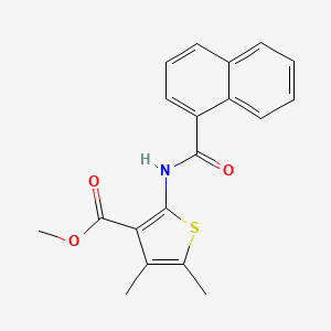 molecular formula C19H17NO3S B2698599 Methyl 4,5-dimethyl-2-(naphthylcarbonylamino)thiophene-3-carboxylate CAS No. 303138-89-8