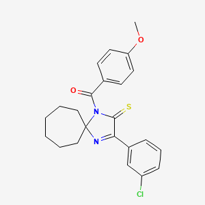 molecular formula C23H23ClN2O2S B2698601 3-(3-Chlorophenyl)-1-(4-methoxybenzoyl)-1,4-diazaspiro[4.6]undec-3-ene-2-thione CAS No. 1223797-94-1