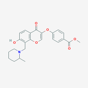 molecular formula C24H25NO6 B2698606 methyl 4-({7-hydroxy-8-[(2-methylpiperidin-1-yl)methyl]-4-oxo-4H-chromen-3-yl}oxy)benzoate CAS No. 847916-69-2