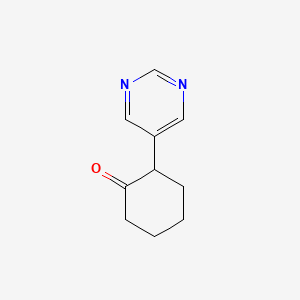 molecular formula C10H12N2O B2698624 2-(Pyrimidin-5-yl)cyclohexan-1-one CAS No. 124034-95-3