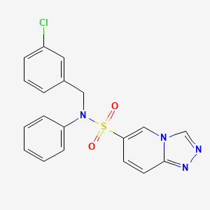 molecular formula C19H15ClN4O2S B2698730 N-[(3-chlorophenyl)methyl]-N-phenyl-[1,2,4]triazolo[4,3-a]pyridine-6-sulfonamide CAS No. 1251545-53-5