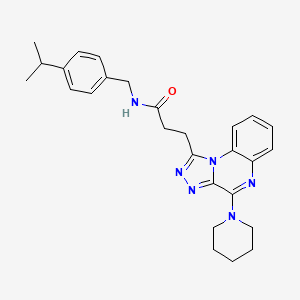 ethyl 4-[({[4-methyl-5-(3-phenyl-1,2,4-oxadiazol-5-yl)-4H-1,2,4-triazol-3-yl]thio}acetyl)amino]benzoate