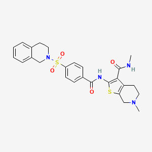 2-(4-((3,4-dihydroisoquinolin-2(1H)-yl)sulfonyl)benzamido)-N,6-dimethyl-4,5,6,7-tetrahydrothieno[2,3-c]pyridine-3-carboxamide