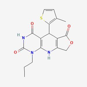 5-(3-methylthiophen-2-yl)-1-propyl-5,9-dihydrofuro[3',4':5,6]pyrido[2,3-d]pyrimidine-2,4,6(1H,3H,8H)-trione