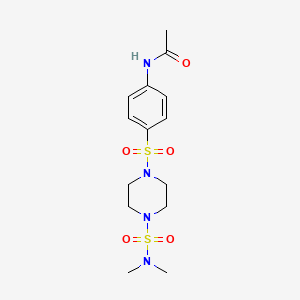 molecular formula C14H22N4O5S2 B2698818 N-(4-{[4-(dimethylsulfamoyl)piperazin-1-yl]sulfonyl}phenyl)acetamide CAS No. 700860-40-8