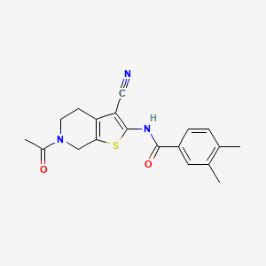 N-(6-acetyl-3-cyano-4,5,6,7-tetrahydrothieno[2,3-c]pyridin-2-yl)-3,4-dimethylbenzamide