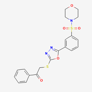 2-({5-[3-(Morpholine-4-sulfonyl)phenyl]-1,3,4-oxadiazol-2-yl}sulfanyl)-1-phenylethan-1-one