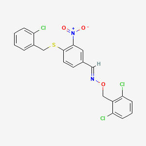 4-[(2-chlorobenzyl)sulfanyl]-3-nitrobenzenecarbaldehyde O-(2,6-dichlorobenzyl)oxime