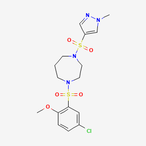 1-((5-chloro-2-methoxyphenyl)sulfonyl)-4-((1-methyl-1H-pyrazol-4-yl)sulfonyl)-1,4-diazepane