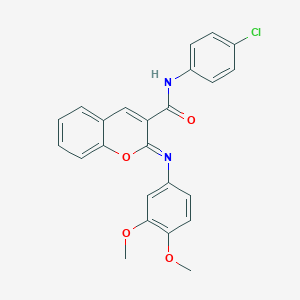 (2Z)-N-(4-chlorophenyl)-2-[(3,4-dimethoxyphenyl)imino]-2H-chromene-3-carboxamide