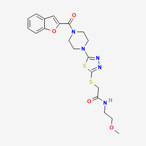 2-((5-(4-(benzofuran-2-carbonyl)piperazin-1-yl)-1,3,4-thiadiazol-2-yl)thio)-N-(2-methoxyethyl)acetamide