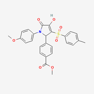 molecular formula C26H23NO7S B2698849 methyl 4-[4-hydroxy-1-(4-methoxyphenyl)-3-(4-methylbenzenesulfonyl)-5-oxo-2,5-dihydro-1H-pyrrol-2-yl]benzoate CAS No. 1021227-83-7