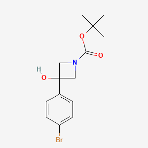 molecular formula C14H18BrNO3 B2698859 Tert-butyl 3-(4-bromophenyl)-3-hydroxyazetidine-1-carboxylate CAS No. 1357614-50-6
