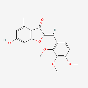 molecular formula C19H18O6 B2698893 6-Hydroxy-4-methyl-2-[(2,3,4-trimethoxyphenyl)methylene]benzo[b]furan-3-one CAS No. 904501-16-2