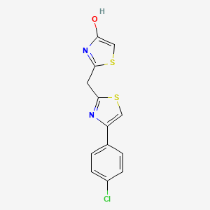 molecular formula C13H9ClN2OS2 B2698896 2-{[4-(4-Chlorophenyl)-1,3-thiazol-2-yl]methyl}-1,3-thiazol-4-ol CAS No. 860651-36-1