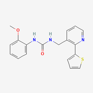 molecular formula C18H17N3O2S B2698904 1-(2-Methoxyphenyl)-3-((2-(thiophen-2-yl)pyridin-3-yl)methyl)urea CAS No. 2034477-55-7