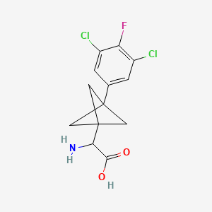 molecular formula C13H12Cl2FNO2 B2698915 2-Amino-2-[3-(3,5-dichloro-4-fluorophenyl)-1-bicyclo[1.1.1]pentanyl]acetic acid CAS No. 2287263-12-9