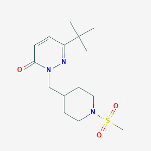 molecular formula C15H25N3O3S B2698988 6-Tert-butyl-2-[(1-methanesulfonylpiperidin-4-yl)methyl]-2,3-dihydropyridazin-3-one CAS No. 2097894-54-5