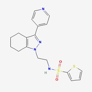 molecular formula C18H20N4O2S2 B2699002 N-(2-(3-(pyridin-4-yl)-4,5,6,7-tetrahydro-1H-indazol-1-yl)ethyl)thiophene-2-sulfonamide CAS No. 1797622-96-8