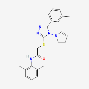 molecular formula C23H23N5OS B2699021 N-(2,6-dimethylphenyl)-2-{[5-(3-methylphenyl)-4-(1H-pyrrol-1-yl)-4H-1,2,4-triazol-3-yl]sulfanyl}acetamide CAS No. 898371-66-9