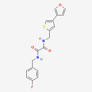 molecular formula C18H15FN2O3S B2699027 N'-[(4-fluorophenyl)methyl]-N-{[4-(furan-3-yl)thiophen-2-yl]methyl}ethanediamide CAS No. 2380063-76-1