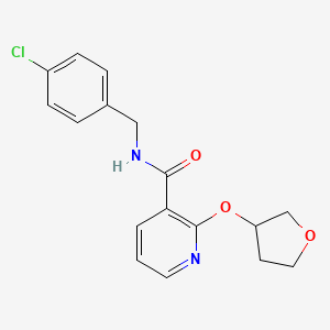 molecular formula C17H17ClN2O3 B2699072 N-[(4-chlorophenyl)methyl]-2-(oxolan-3-yloxy)pyridine-3-carboxamide CAS No. 2034271-72-0