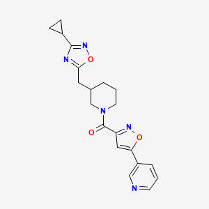 (3-((3-Cyclopropyl-1,2,4-oxadiazol-5-yl)methyl)piperidin-1-yl)(5-(pyridin-3-yl)isoxazol-3-yl)methanone