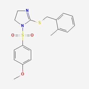 1-(4-Methoxyphenyl)sulfonyl-2-[(2-methylphenyl)methylsulfanyl]-4,5-dihydroimidazole
