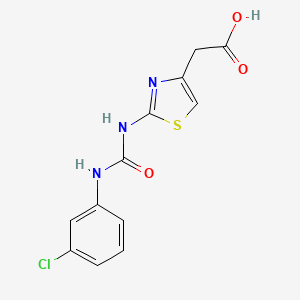 molecular formula C12H10ClN3O3S B2699087 2-(2-(3-(3-Chlorophenyl)ureido)thiazol-4-yl)acetic acid CAS No. 401637-66-9