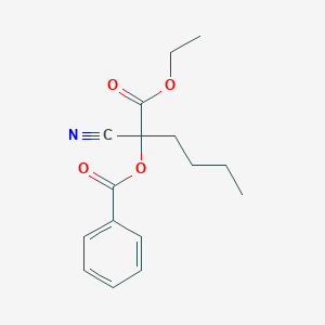 1-Cyano-1-(ethoxycarbonyl)pentyl benzoate