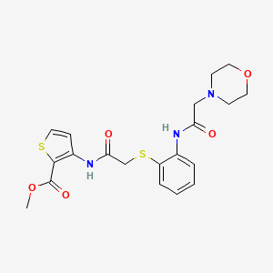 molecular formula C20H23N3O5S2 B2699109 methyl 3-[2-({2-[2-(morpholin-4-yl)acetamido]phenyl}sulfanyl)acetamido]thiophene-2-carboxylate CAS No. 478045-11-3