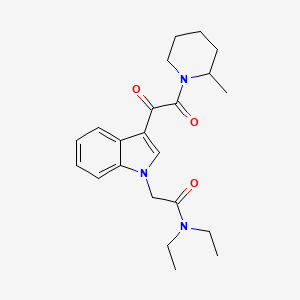molecular formula C22H29N3O3 B2699132 N,N-diethyl-2-[3-[2-(2-methylpiperidin-1-yl)-2-oxoacetyl]indol-1-yl]acetamide CAS No. 872843-54-4