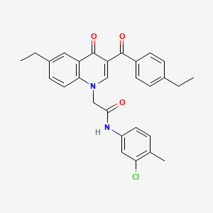 molecular formula C29H27ClN2O3 B2699177 N-(3-chloro-4-methylphenyl)-2-[6-ethyl-3-(4-ethylbenzoyl)-4-oxo-1,4-dihydroquinolin-1-yl]acetamide CAS No. 895650-86-9