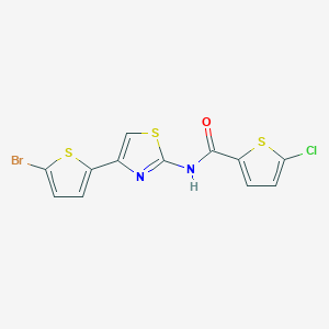 molecular formula C12H6BrClN2OS3 B2699197 N-[4-(5-bromothiophen-2-yl)-1,3-thiazol-2-yl]-5-chlorothiophene-2-carboxamide CAS No. 391229-45-1