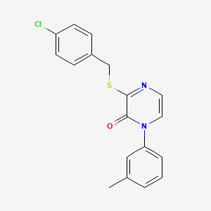 B2699202 3-((4-chlorobenzyl)thio)-1-(m-tolyl)pyrazin-2(1H)-one CAS No. 932350-97-5