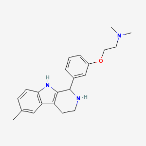 molecular formula C22H27N3O B2699216 N,N-dimethyl-2-[3-(6-methyl-2,3,4,9-tetrahydro-1H-beta-carbolin-1-yl)phenoxy]ethanamine CAS No. 532925-41-0