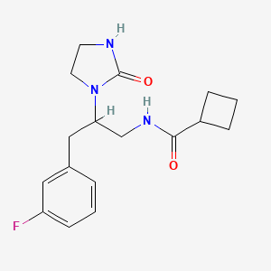 molecular formula C17H22FN3O2 B2699281 N-[3-(3-Fluorophenyl)-2-(2-oxoimidazolidin-1-YL)propyl]cyclobutanecarboxamide CAS No. 1421452-50-7
