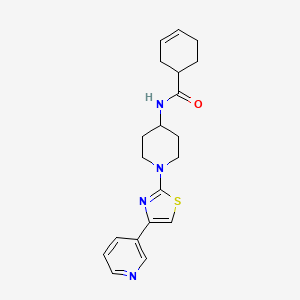 molecular formula C20H24N4OS B2699284 N-(1-(4-(pyridin-3-yl)thiazol-2-yl)piperidin-4-yl)cyclohex-3-enecarboxamide CAS No. 1795449-88-5