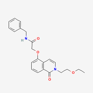 molecular formula C22H24N2O4 B2699292 N-benzyl-2-{[2-(2-ethoxyethyl)-1-oxo-1,2-dihydroisoquinolin-5-yl]oxy}acetamide CAS No. 898412-01-6