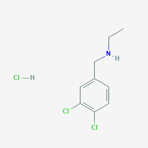molecular formula C9H12Cl3N B2699295 [(3,4-Dichlorophenyl)methyl](ethyl)amine hydrochloride CAS No. 90389-20-1