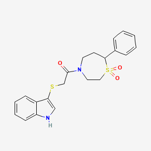 2-((1H-indol-3-yl)thio)-1-(1,1-dioxido-7-phenyl-1,4-thiazepan-4-yl)ethanone