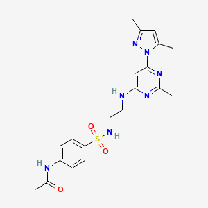N-(4-(N-(2-((6-(3,5-dimethyl-1H-pyrazol-1-yl)-2-methylpyrimidin-4-yl)amino)ethyl)sulfamoyl)phenyl)acetamide