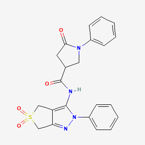 N-(5,5-dioxido-2-phenyl-4,6-dihydro-2H-thieno[3,4-c]pyrazol-3-yl)-5-oxo-1-phenylpyrrolidine-3-carboxamide