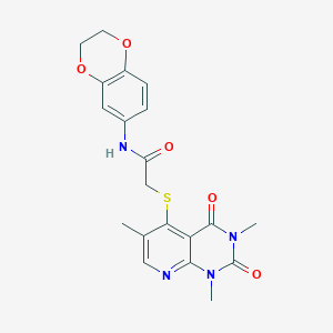 N-(2,3-dihydrobenzo[b][1,4]dioxin-6-yl)-2-((1,3,6-trimethyl-2,4-dioxo-1,2,3,4-tetrahydropyrido[2,3-d]pyrimidin-5-yl)thio)acetamide