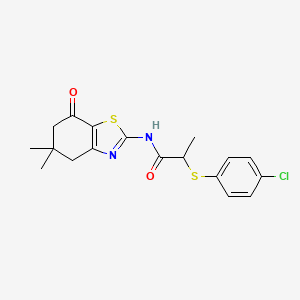 2-(4-chlorophenyl)sulfanyl-N-(5,5-dimethyl-7-oxo-4,6-dihydro-1,3-benzothiazol-2-yl)propanamide