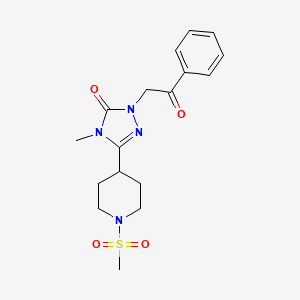 4-methyl-3-(1-(methylsulfonyl)piperidin-4-yl)-1-(2-oxo-2-phenylethyl)-1H-1,2,4-triazol-5(4H)-one