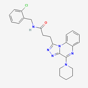 molecular formula C24H25ClN6O B2699345 N-[(2-chlorophenyl)methyl]-3-[4-(piperidin-1-yl)-[1,2,4]triazolo[4,3-a]quinoxalin-1-yl]propanamide CAS No. 1207013-91-9