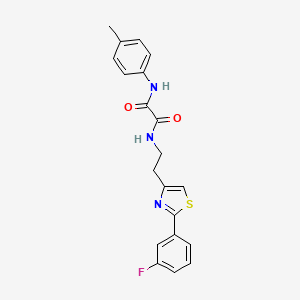 molecular formula C20H18FN3O2S B2699364 N-{2-[2-(3-fluorophenyl)-1,3-thiazol-4-yl]ethyl}-N'-(4-methylphenyl)ethanediamide CAS No. 895783-68-3