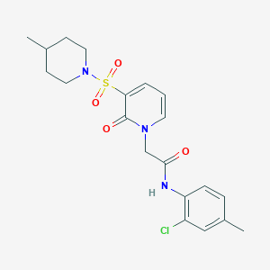 molecular formula C20H24ClN3O4S B2699368 N-(2-chloro-4-methylphenyl)-2-{3-[(4-methylpiperidin-1-yl)sulfonyl]-2-oxo-1,2-dihydropyridin-1-yl}acetamide CAS No. 1251680-40-6
